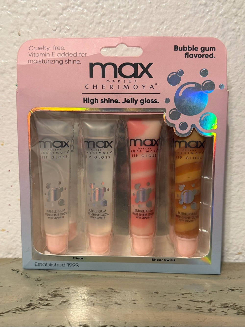 High Shine Jelly Lip Gloss Set — Pink, Clear, Peach, Brown